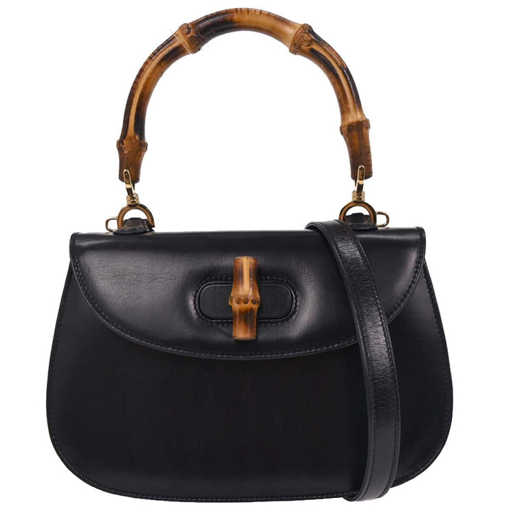 Gucci Black Bamboo 2way Handbag 000¥1014¥0188/0 196156