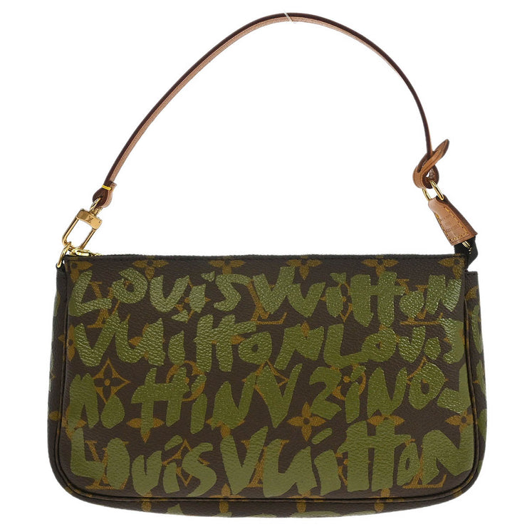 Louis Vuitton khaki Graffiti Pochette Accessoires Handbag M92191 AR0071 196158