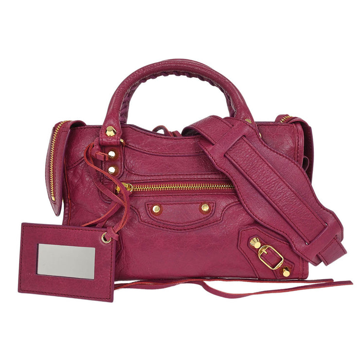 Balenciaga Pink Classic Mini City 2way Handbag 300295.5542.A.1669 196159