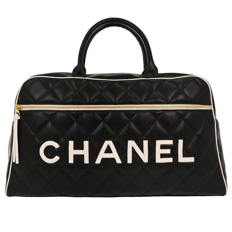 Chanel Black Calfskin Travel Bowling Bag 196161