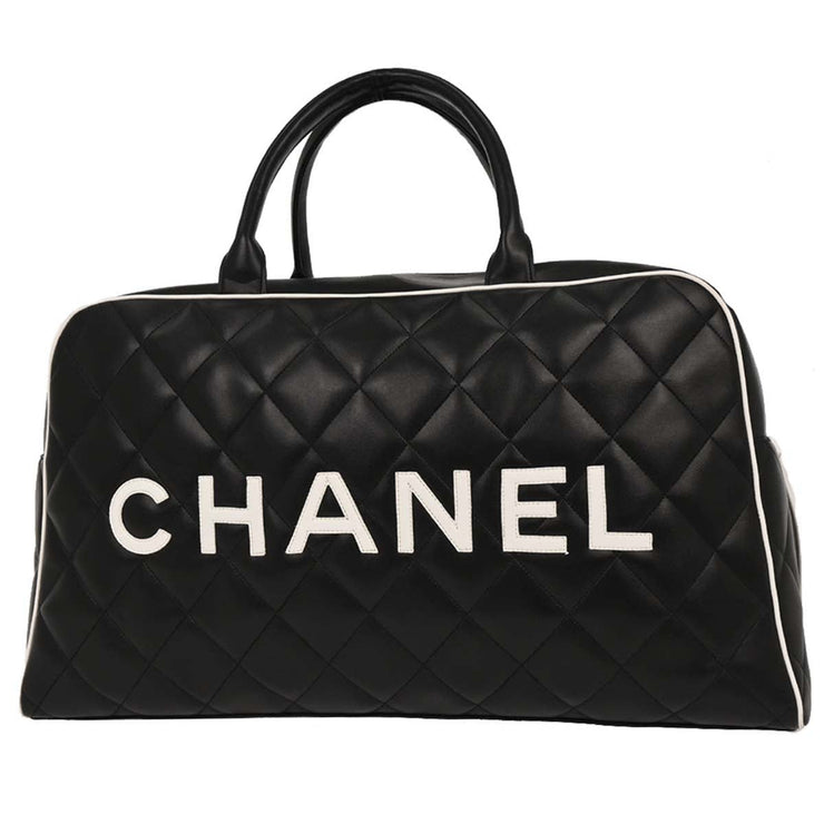 Chanel Black Calfskin Travel Bowling Bag 196161