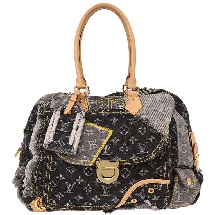 Louis Vuitton Monogram Denim Patchwork Bowly Shoulder Bag M95377 CE1057 196162