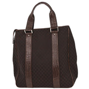 Celine Brown Canvas Embossed Leather Macadam Tote Handbag WC-ST-0059 196165