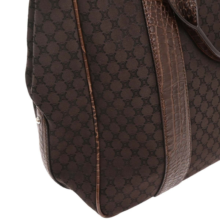 Celine Brown Canvas Embossed Leather Macadam Tote Handbag WC-ST-0059 196165