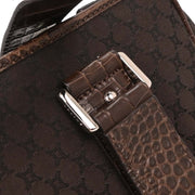 Celine Brown Canvas Embossed Leather Macadam Tote Handbag WC-ST-0059 196165
