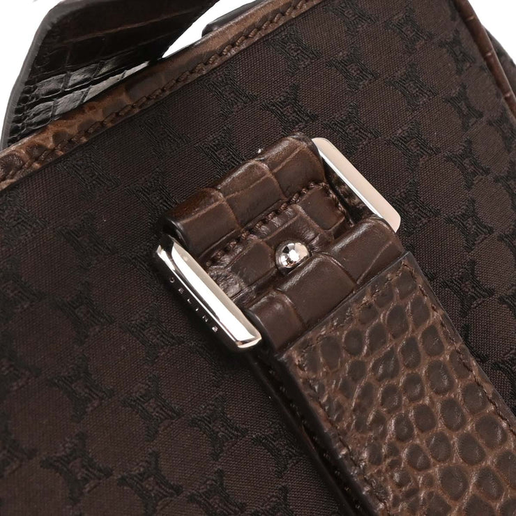 Celine Brown Canvas Embossed Leather Macadam Tote Handbag WC-ST-0059 196165