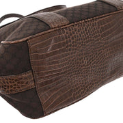 Celine Brown Canvas Embossed Leather Macadam Tote Handbag WC-ST-0059 196165