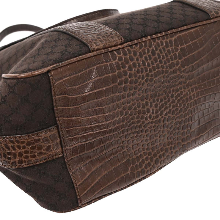 Celine Brown Canvas Embossed Leather Macadam Tote Handbag WC-ST-0059 196165