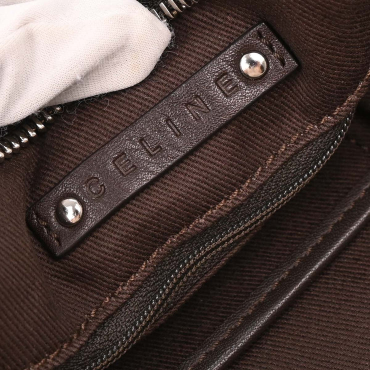 Celine Brown Canvas Embossed Leather Macadam Tote Handbag WC-ST-0059 196165