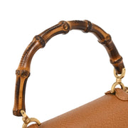 Gucci Brown Pigskin Bamboo 2way Handbag 000-2113-0188 196172