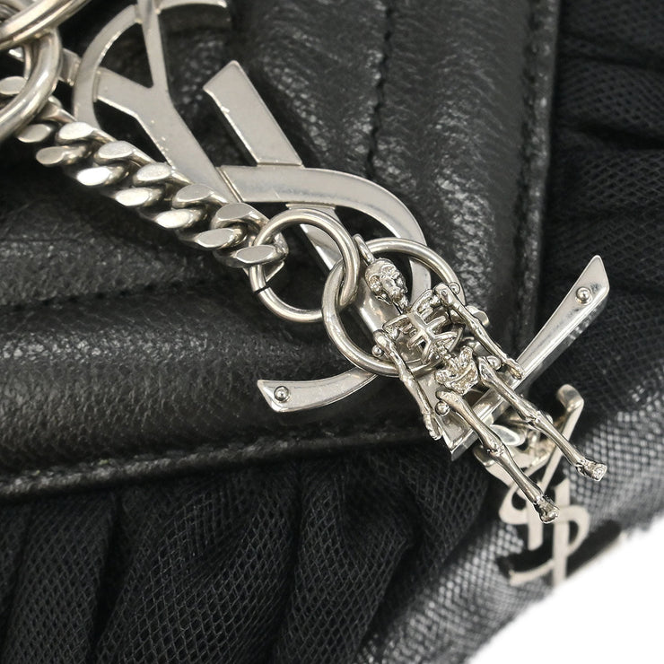 Saint Laurent Black Baby Chai Punk Frilled Shoulder Bag 196176
