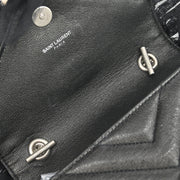 Saint Laurent Black Baby Chai Punk Frilled Shoulder Bag 196176