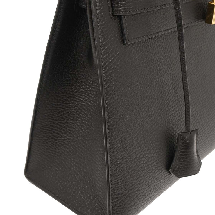 Hermes Black Ardennes Kelly 32 Sellier Handbag  Square:G4 196181