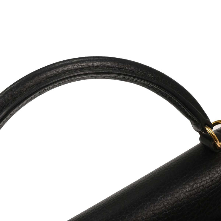 Hermes Black Ardennes Kelly 32 Sellier Handbag  Square:G4 196181