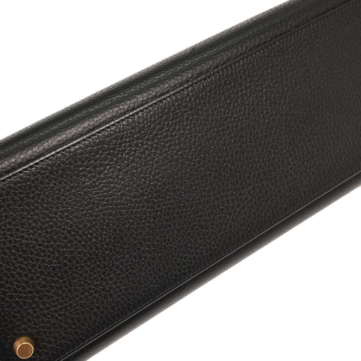 Hermes Black Ardennes Kelly 32 Sellier Handbag  Square:G4 196181