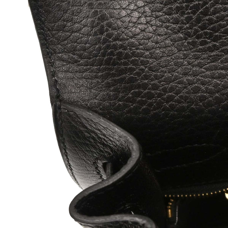 Hermes Black Ardennes Kelly 32 Sellier Handbag  Square:G4 196181