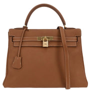 Hermes Gold Togo Kelly 32 Retourne 2way Handbag  Square:C 11F 196186