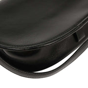 Hermes Black Box Calf Double H Shoulder Bag 196188