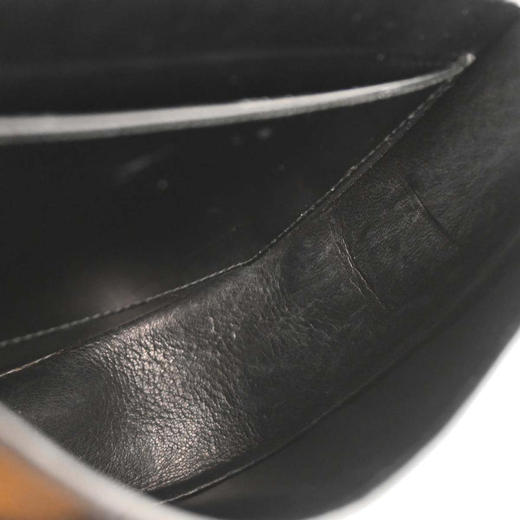 Hermes Black Box Calf Double H Shoulder Bag 196188