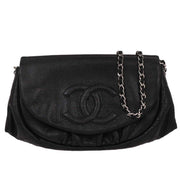 Chanel Black Calfskin Half-Moon WOC Wallet On Chain 196189