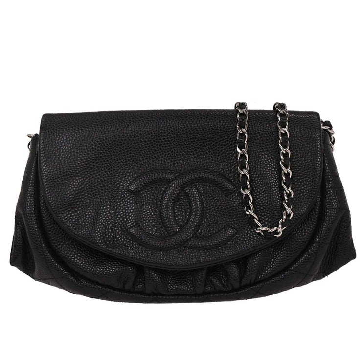 Chanel Black Calfskin Half-Moon WOC Wallet On Chain 196189