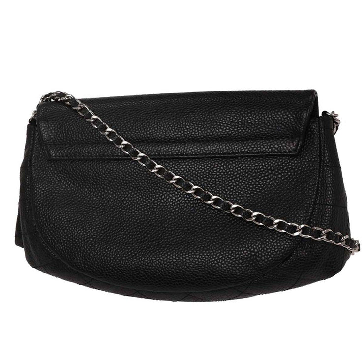Chanel Black Calfskin Half-Moon WOC Wallet On Chain 196189