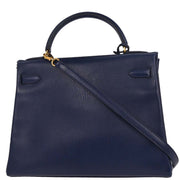 Hermes Blue Indigo Ardennes Kelly 32 Retourne 2way Handbag  Circle:Y 5C 196195