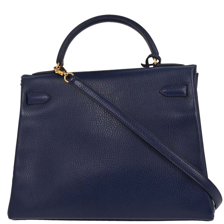 Hermes Blue Indigo Ardennes Kelly 32 Retourne 2way Handbag  Circle:Y 5C 196195