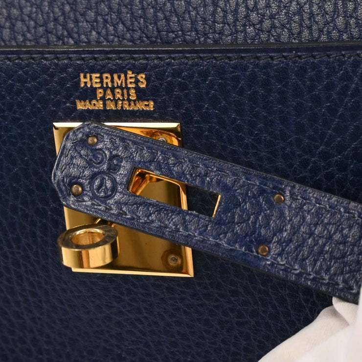 Hermes Blue Indigo Ardennes Kelly 32 Retourne 2way Handbag  Circle:Y 5C 196195