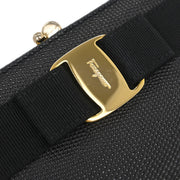 Salvatore Ferragamo Black Vara Bow Chain Shoulder Bag 223054 196203