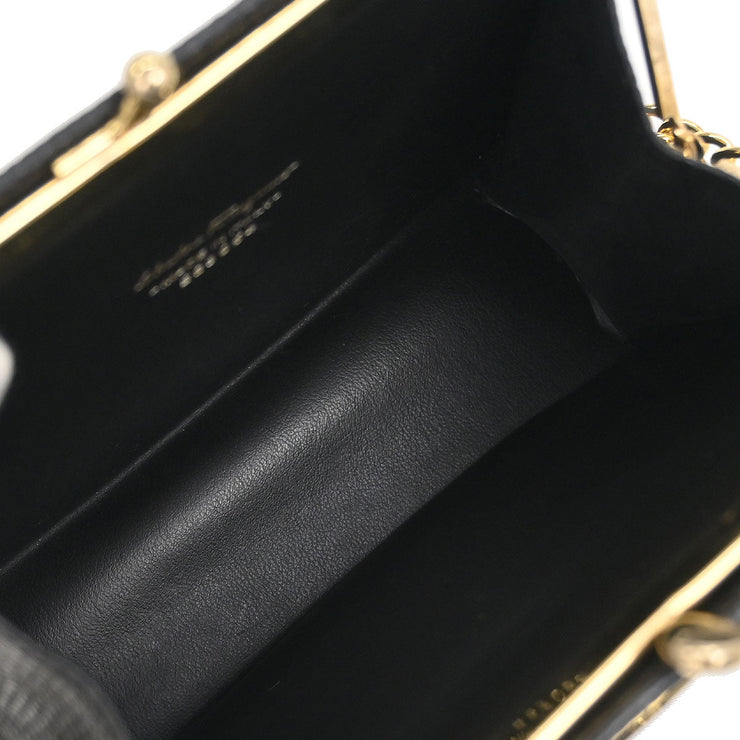 Salvatore Ferragamo Black Vara Bow Chain Shoulder Bag 223054 196203