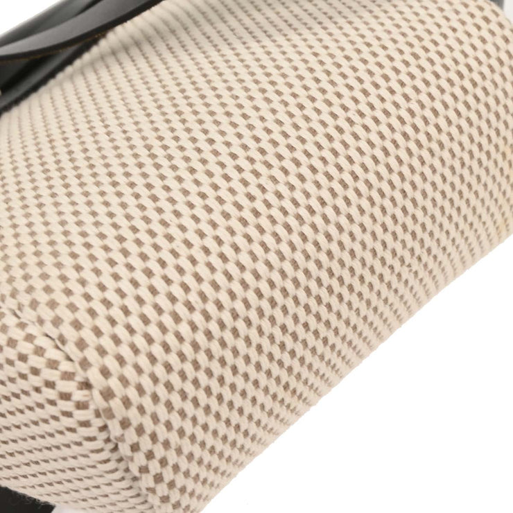 Hermes Beige Black Toile GM Officier Herbag TPM 2 in 1 Shoulder Bag C Square:H 196217