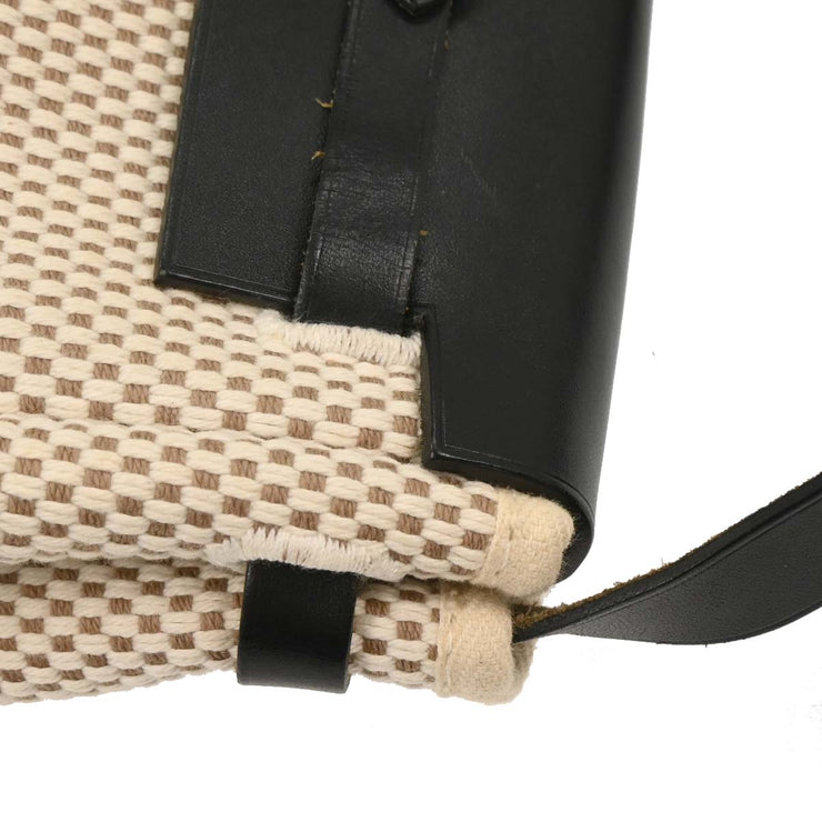 Hermes Beige Black Toile GM Officier Herbag TPM 2 in 1 Shoulder Bag C Square:H 196217