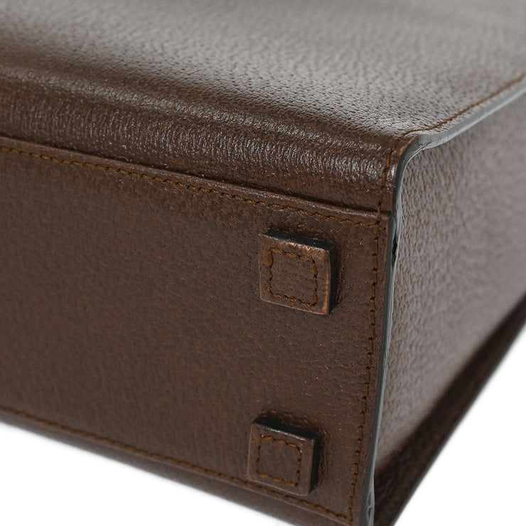 Gucci Brown Pigskin Bamboo Tote Bag 002.1034 200047 196218