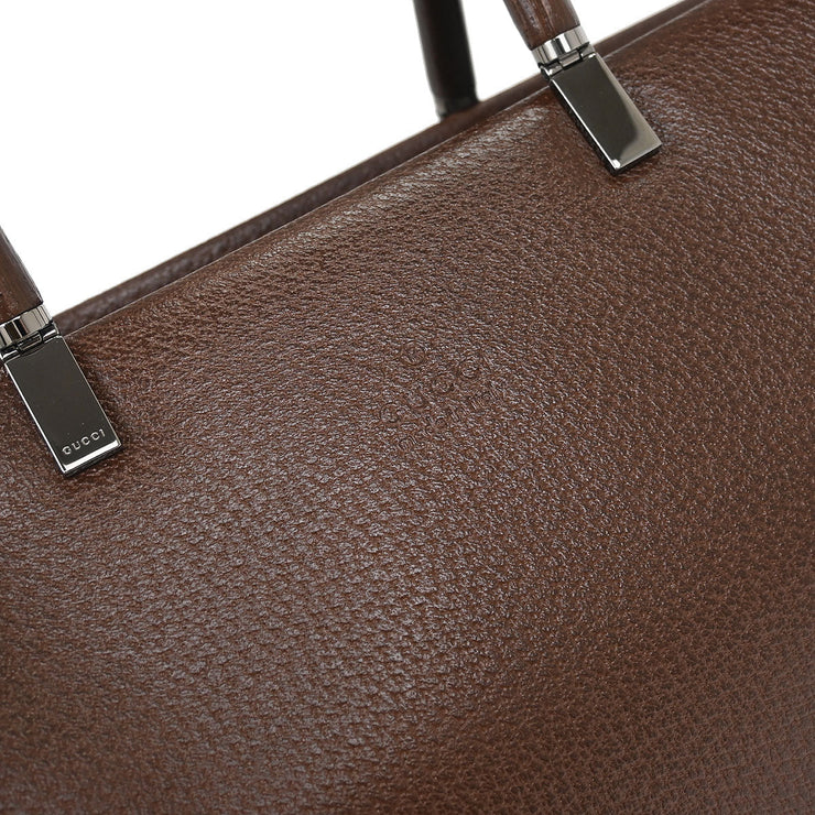 Gucci Brown Pigskin Bamboo Tote Bag 002.1034 200047 196218
