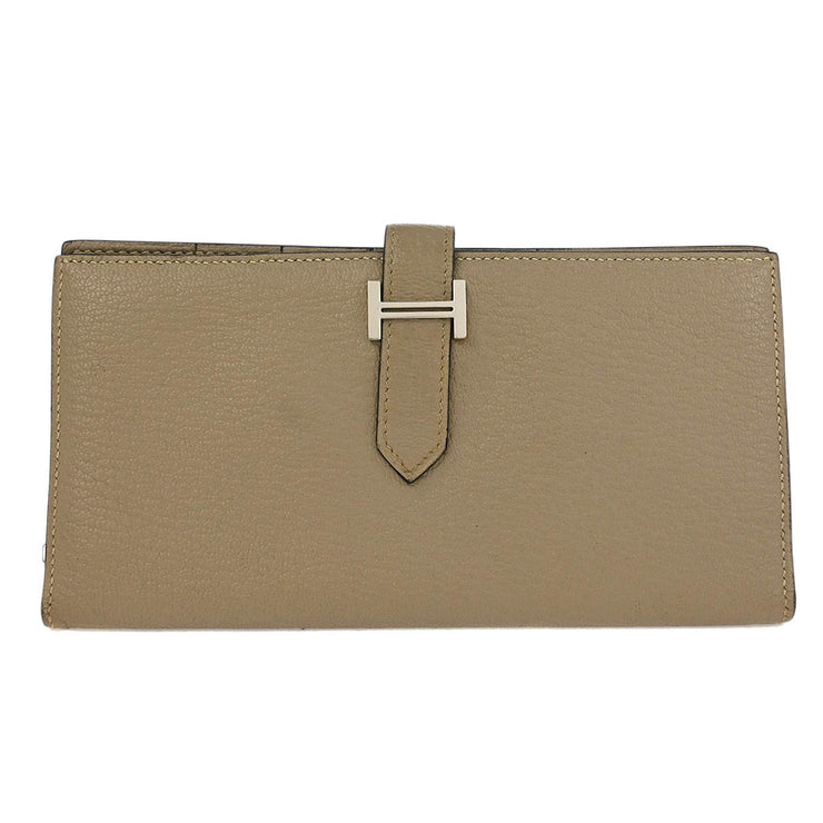 Hermes Gris Tourterelle Mysore Bearn Soufre Bifold Long Wallet  Square:O17V 196223