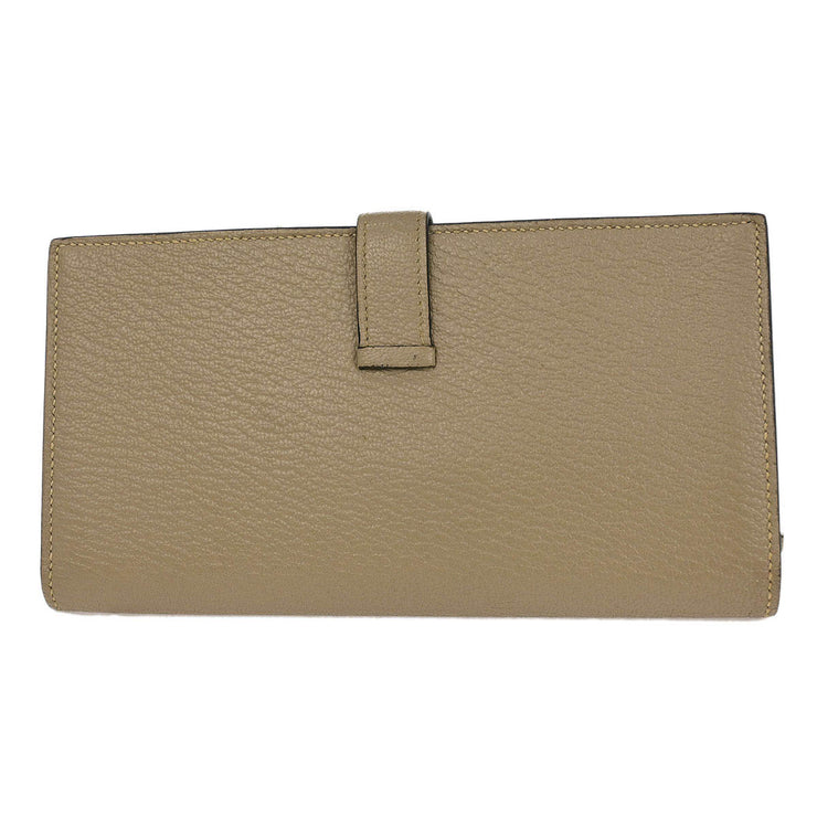 Hermes Gris Tourterelle Mysore Bearn Soufre Bifold Long Wallet  Square:O17V 196223