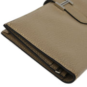 Hermes Gris Tourterelle Mysore Bearn Soufre Bifold Long Wallet  Square:O17V 196223