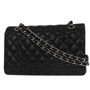 Chanel Black Lambskin Medium Classic Double Flap Shoulder Bag 196225