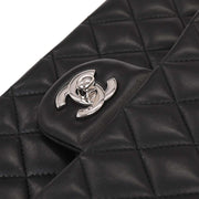 Chanel Black Lambskin Medium Classic Double Flap Shoulder Bag 196225