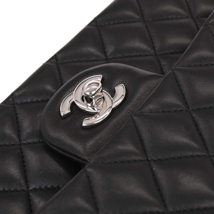 Chanel Black Lambskin Medium Classic Double Flap Shoulder Bag 196225
