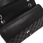 Chanel Black Lambskin Medium Classic Double Flap Shoulder Bag 196225