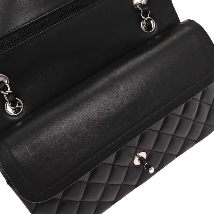 Chanel Black Lambskin Medium Classic Double Flap Shoulder Bag 196225