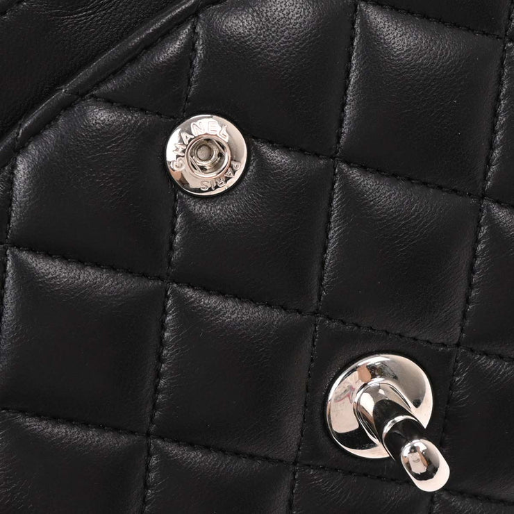 Chanel Black Lambskin Medium Classic Double Flap Shoulder Bag 196225