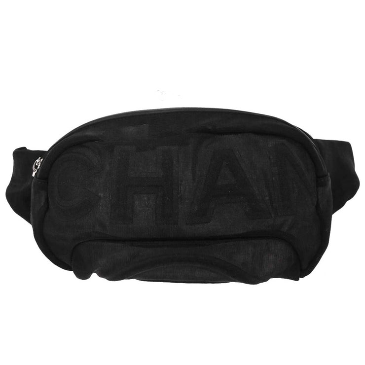Chanel Black Mesh Body Bag Bum Bag 196233