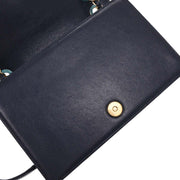 Chanel Navy Calfskin Chevron Shoulder Bag 196244