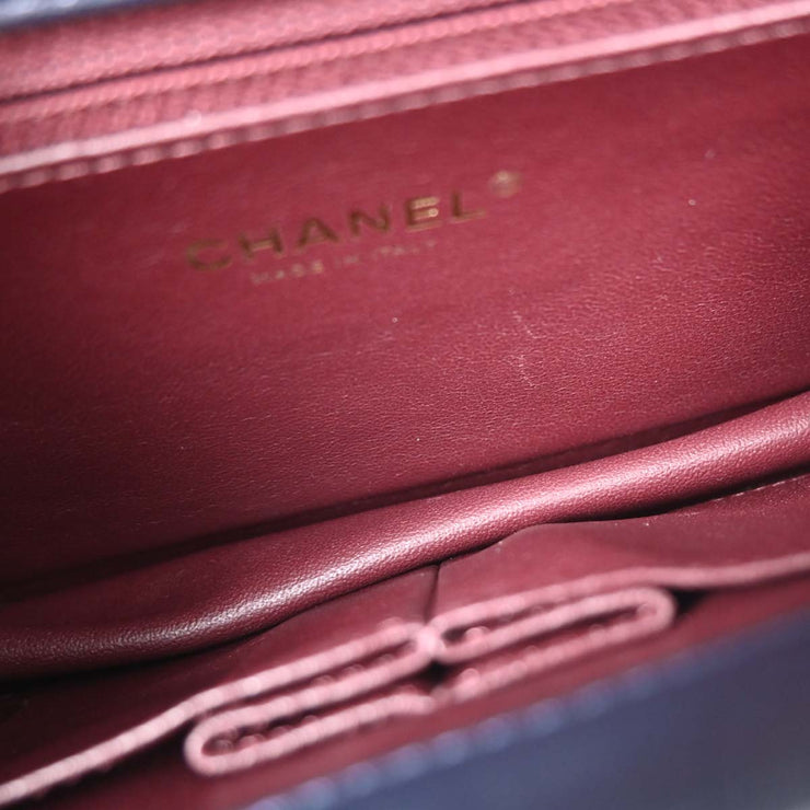 Chanel Navy Calfskin Chevron Shoulder Bag 196244