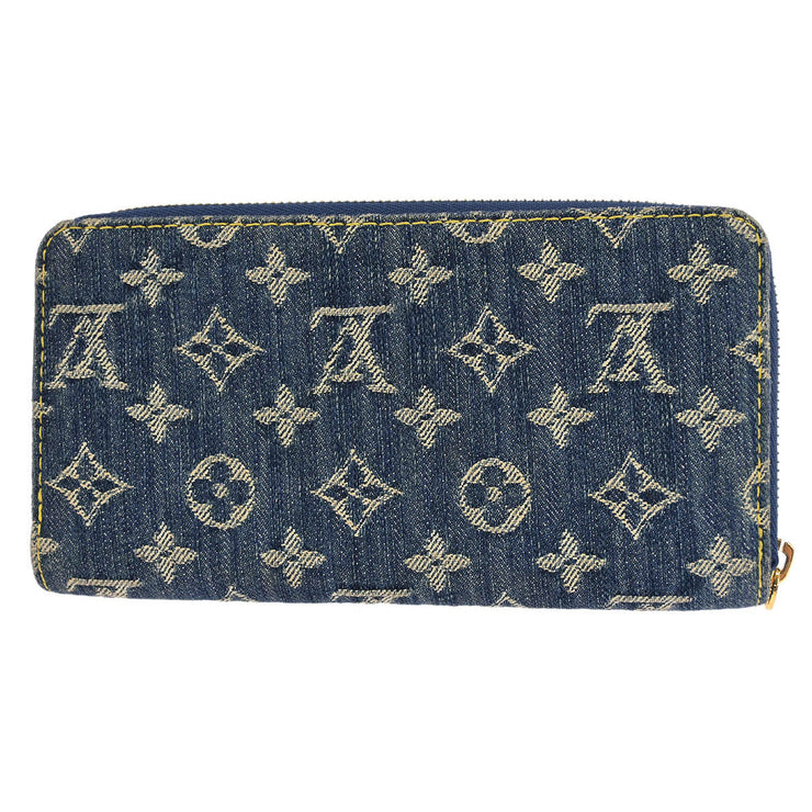 Louis Vuitton Blue Monogram Denim Zippy Wallet M95341 CA2077 196262
