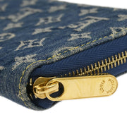 Louis Vuitton Blue Monogram Denim Zippy Wallet M95341 CA2077 196262