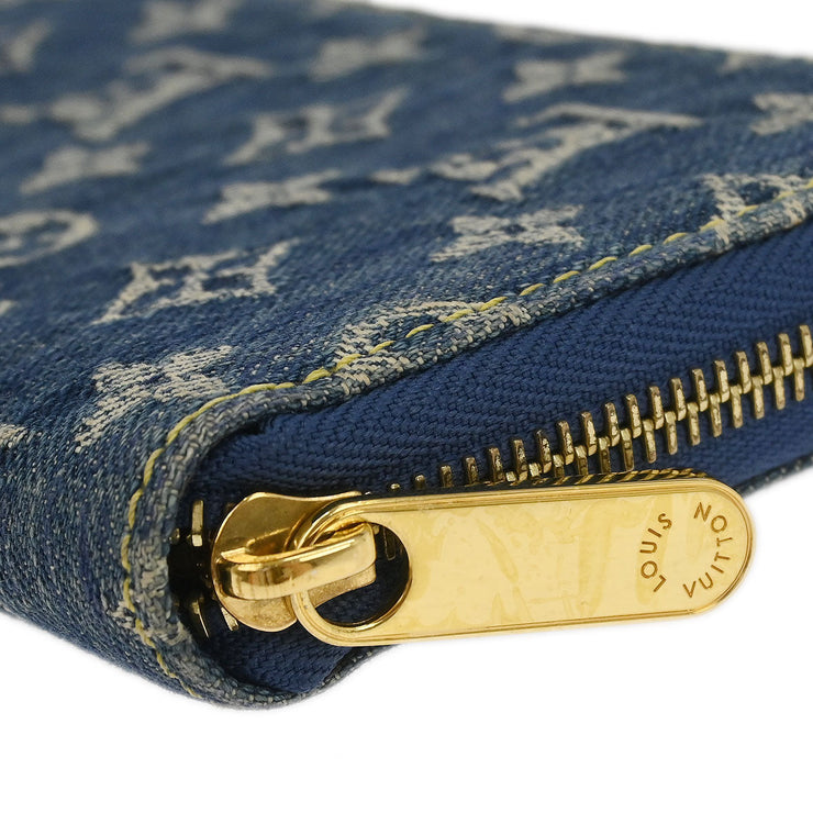 Louis Vuitton Blue Monogram Denim Zippy Wallet M95341 CA2077 196262